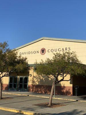 Exterior shot of the school gymnasium