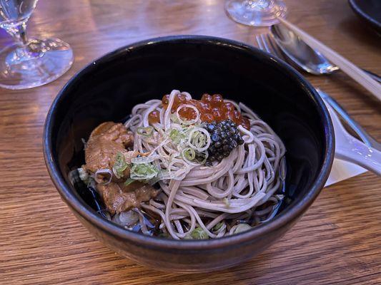 Uni, Ikura, caviar soba