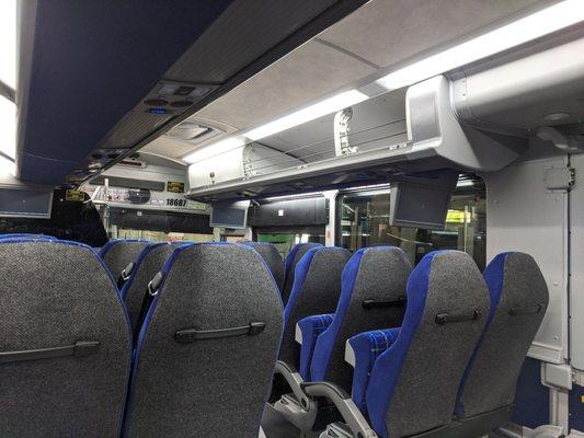 Interior shot of "B" line Bus.