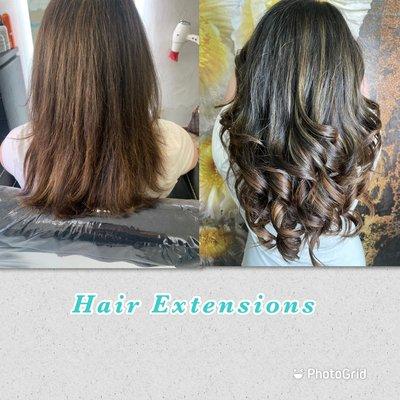 Hair extensions before and after @ bay ridge hair salon specialist on hair extensions free consultation.