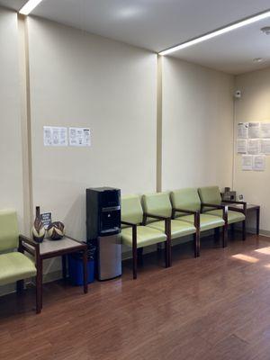 Waiting room is nice and clean. Water station is accessible for clients