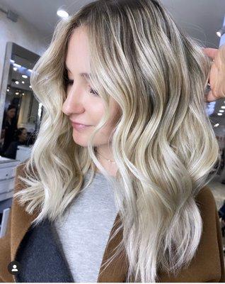 Blonde highlights done by Lana using Olaplex. Follow us on Instagram for more videos and pictures @shearblissnyc