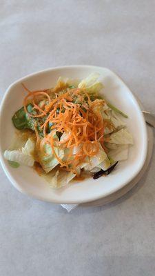 House salad with ginger dressing. YUM