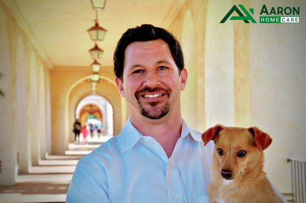 Owner, Aaron with his pup, Toby