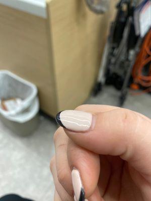 Uneven nail tips