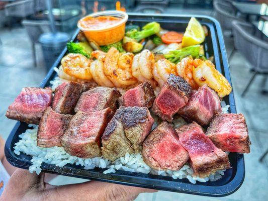 Filet and shrimp