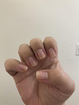 Second manicure - acrylics supposedly taken off