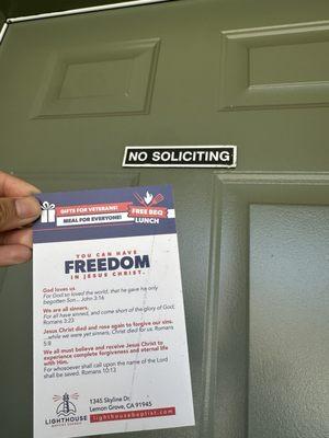 NO SOLICITING