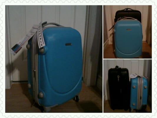 Teal hardback carryon.