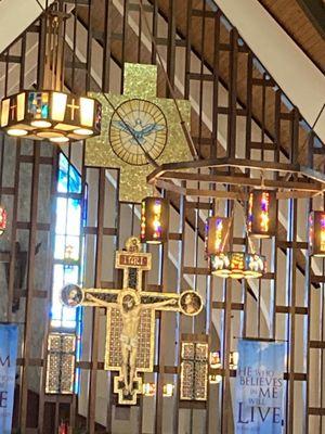 Above the tabernacle in the main church