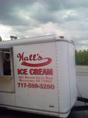 Halls ice cream trailer.