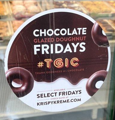 Chocolate Glazed returns on Select Fridays!