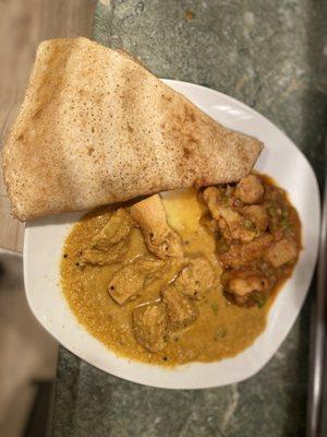 Dosa with Curried Coconut Chicken, 6a. Aloo Gobi Entree (no side orders)