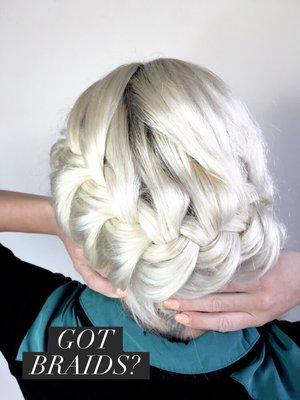 We love braids and platinum haircolor