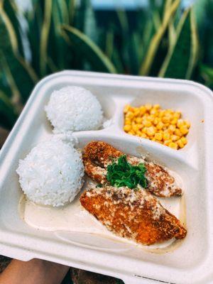 Mahi Katsu with Garlic Cream Sauce