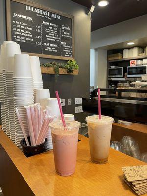 Raspberry White Mocha and Brown Sugar Latte