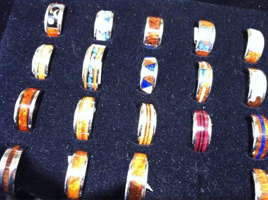 Titanium Rings w Koa inlays! Amazing and incredible craftsmanship!!