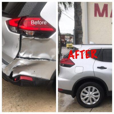 Quarter Panels were destroyed however we pulled and we adjusted and saved the original parts only replacing the bumper and Lights.