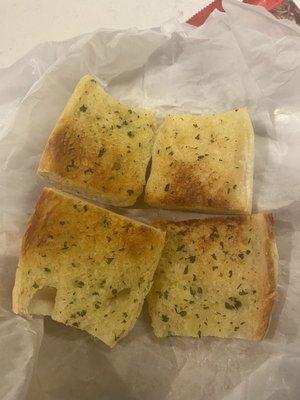 Complementary toasty garlic bread, whaaaat? Great for dipping in sauce!