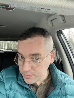 No styling or blending done at the end of my haircut. Miscommunication went from fade to high and tight. Kuwashiras work.