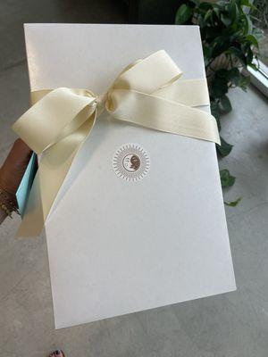 Gift wrapped clothing box