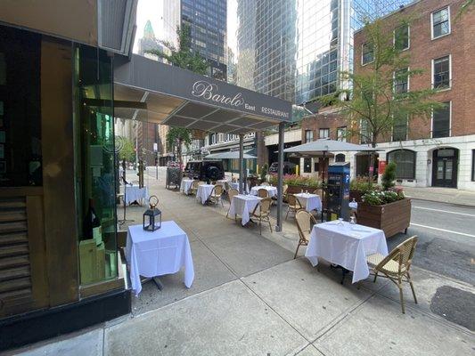 Outdoor dining options at Barolo East!