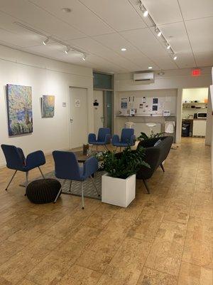 Waiting area in the Acton Villageworks Wellness Building