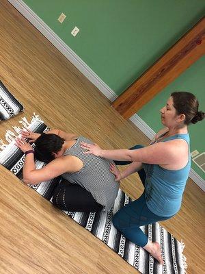 Our studio has a full schedule of mat and aerial yoga classes with experienced teachers who have at least 200 hours of training.