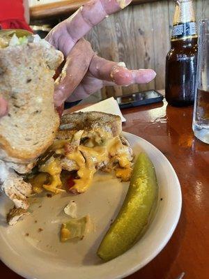 Jalapeño queso chicken sandwich. Huge!