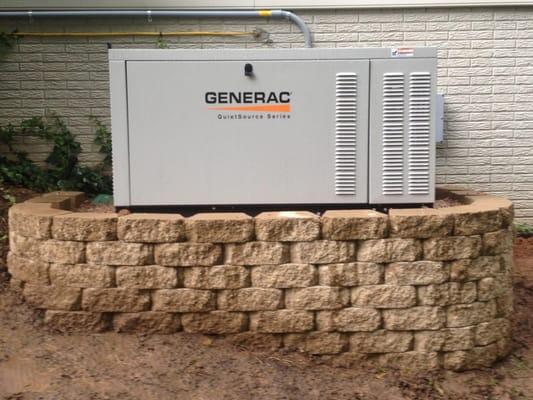 Installed 27kW Generac Quiet Source Whole House Generator with 2 150 amp automatic transfer switches.