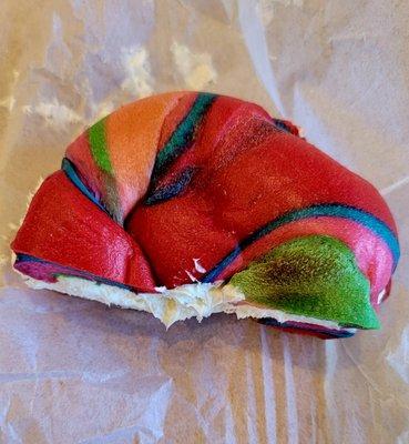 Rainbow  Bagel with Cream Cheese