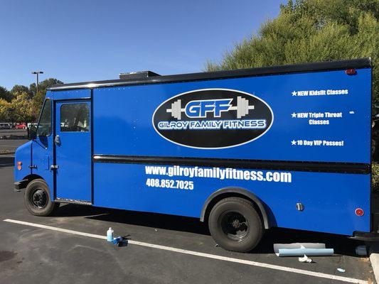 Full color change wrap for Gilroy Family Fitness