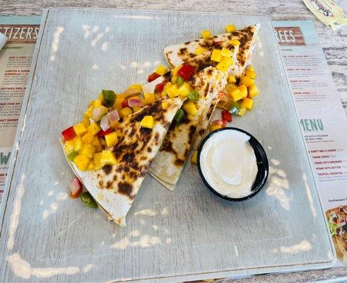 Lobster and crab quesadilla