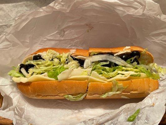 Cheese hoagie add olives