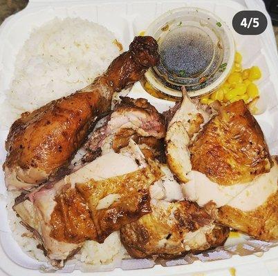 Huli huli chicken plate. Super juicy and packed