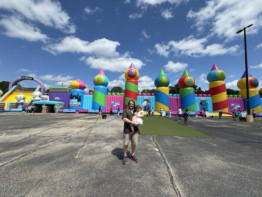 Grandad enjoying the world's largest bounce house!