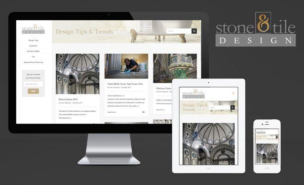 Responsive Website Design and Logo for Stone and Tile Design. Evans Design Studio also provided inbound marketing and digital marketing.