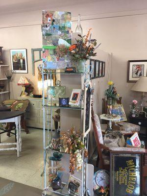 "HEART ART" at Past and Present Antiques in Oakdale-  Featuring Silks by Nina and one of a kind Mixed Media Art pieces!