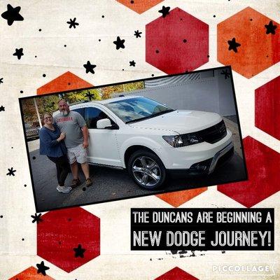 A big thanks goes to the Duncans for driving from Canton, GA. They got a great deal on their new Dodge Journey! Congratulations again!!