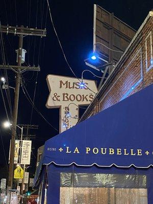 Music and Books sign