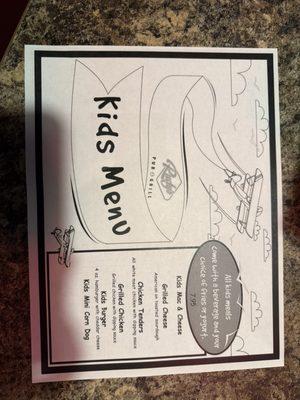 Kids menu