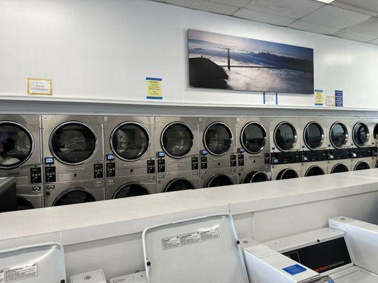 Miles of machines, laundromat is sparkling clean!