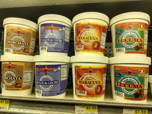 One of the few spots that carry Amazonas brand tropical exotic ice cream. $7.59 per pint.