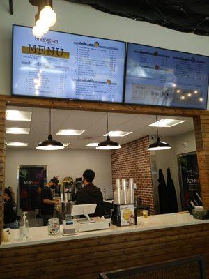 Menu and order counter.