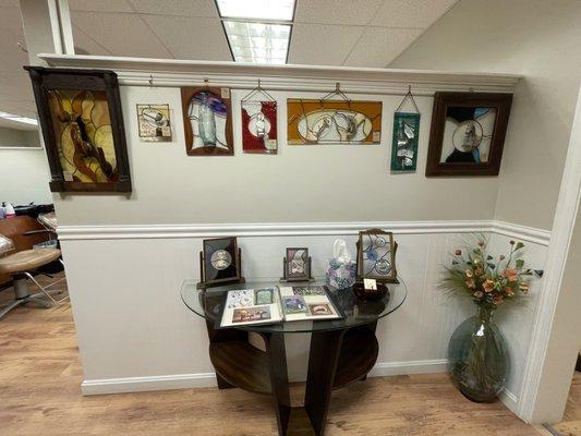 Featuring local artist's pieces- its all for sale!