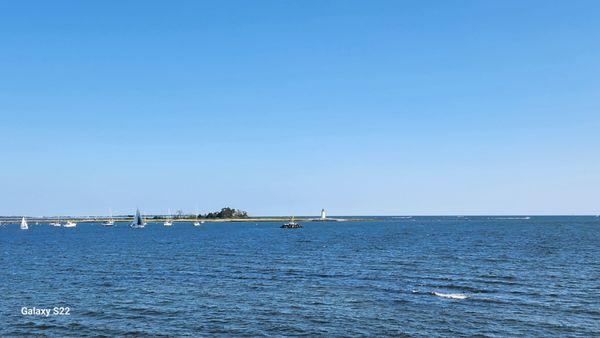 Marina and lighthouse view