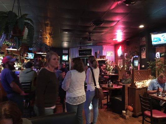 A view of the bar and some of the seating