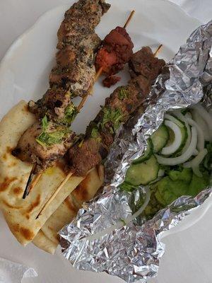 Triple kebab platter. I started to eat the tandoori kebab before I snapped the pic. This was $15.