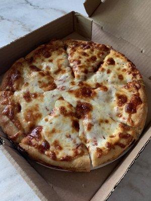 Small extra cheese pizza