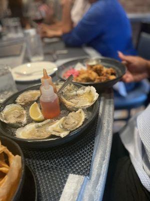 Raw oysters